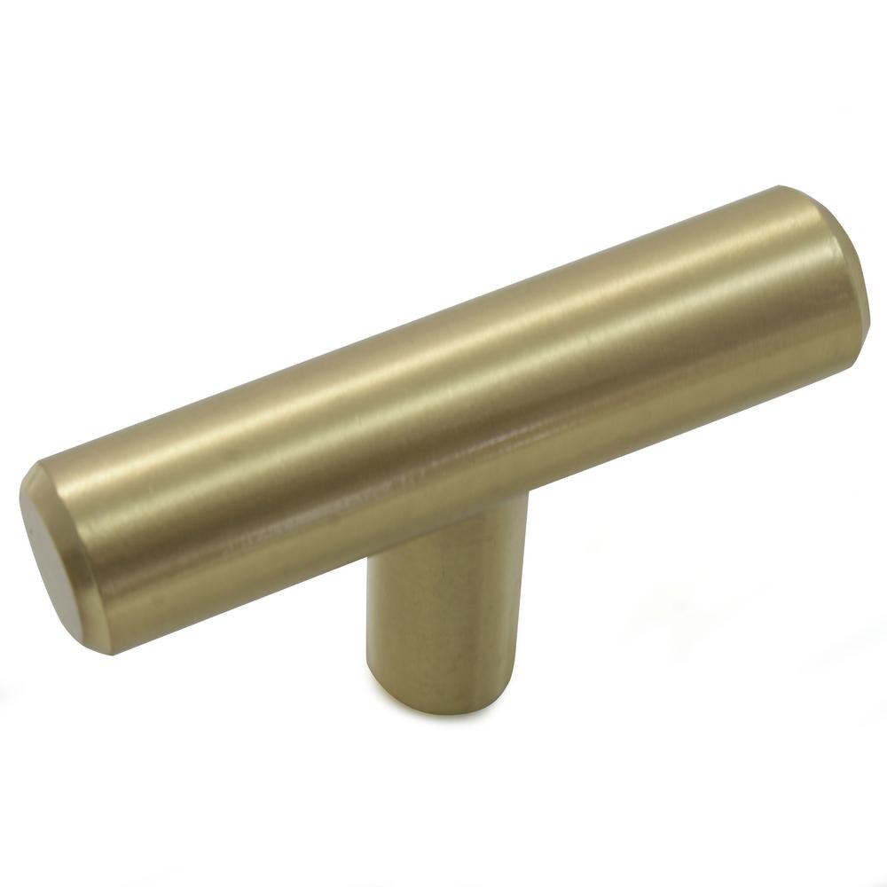 Laurey Melrose 2 in. Satin Brass TBar Knob87904 The Home Depot