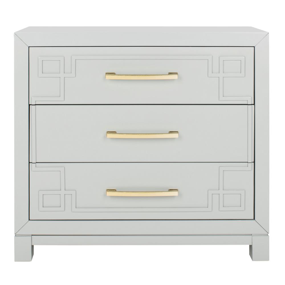 Safavieh Raina 3 Drawer Gray Gold Chest Chs6412d The Home Depot