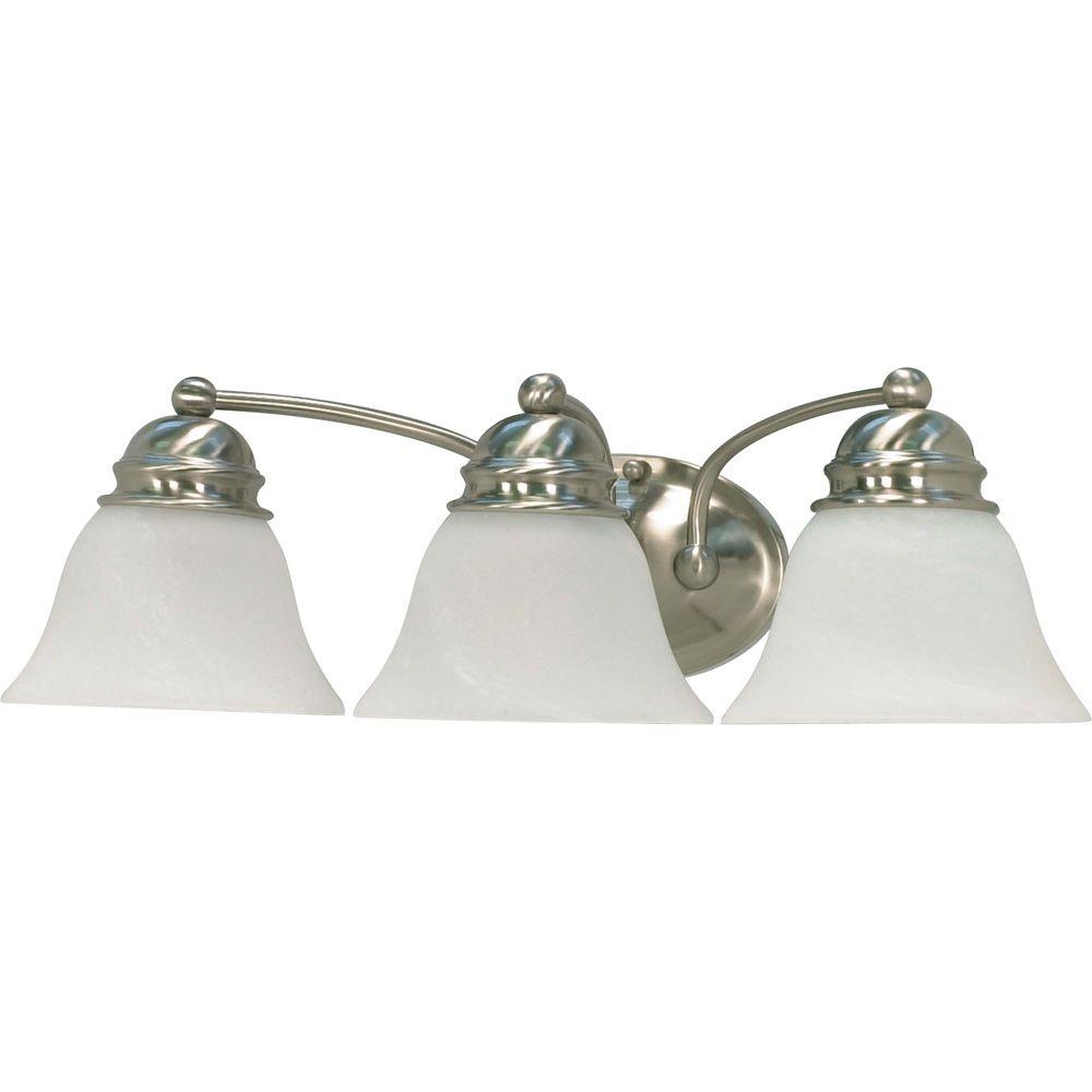 Glomar 3-Light Brushed Nickel Incandescent Wall Vanity Light-HD-342 ...