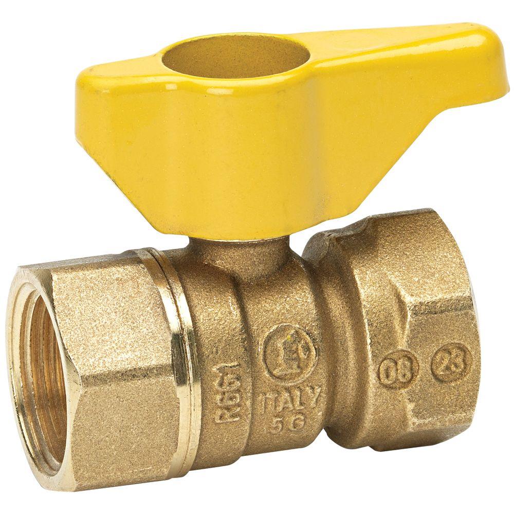 1 in. Brass FPT x FPT Lever Handle Gas Ball Valve-VGV2LHB5EB - The Home
