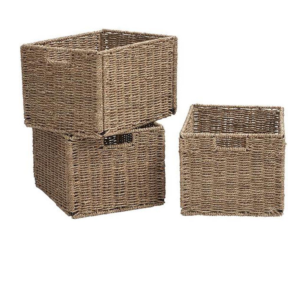 Home Decorators Collection 11 in. x 10.5 in. Bin Basket (Set of 3 ... Home Decorators Collection 11 in. x 10.5 in. Bin Basket (Set of 3 ...