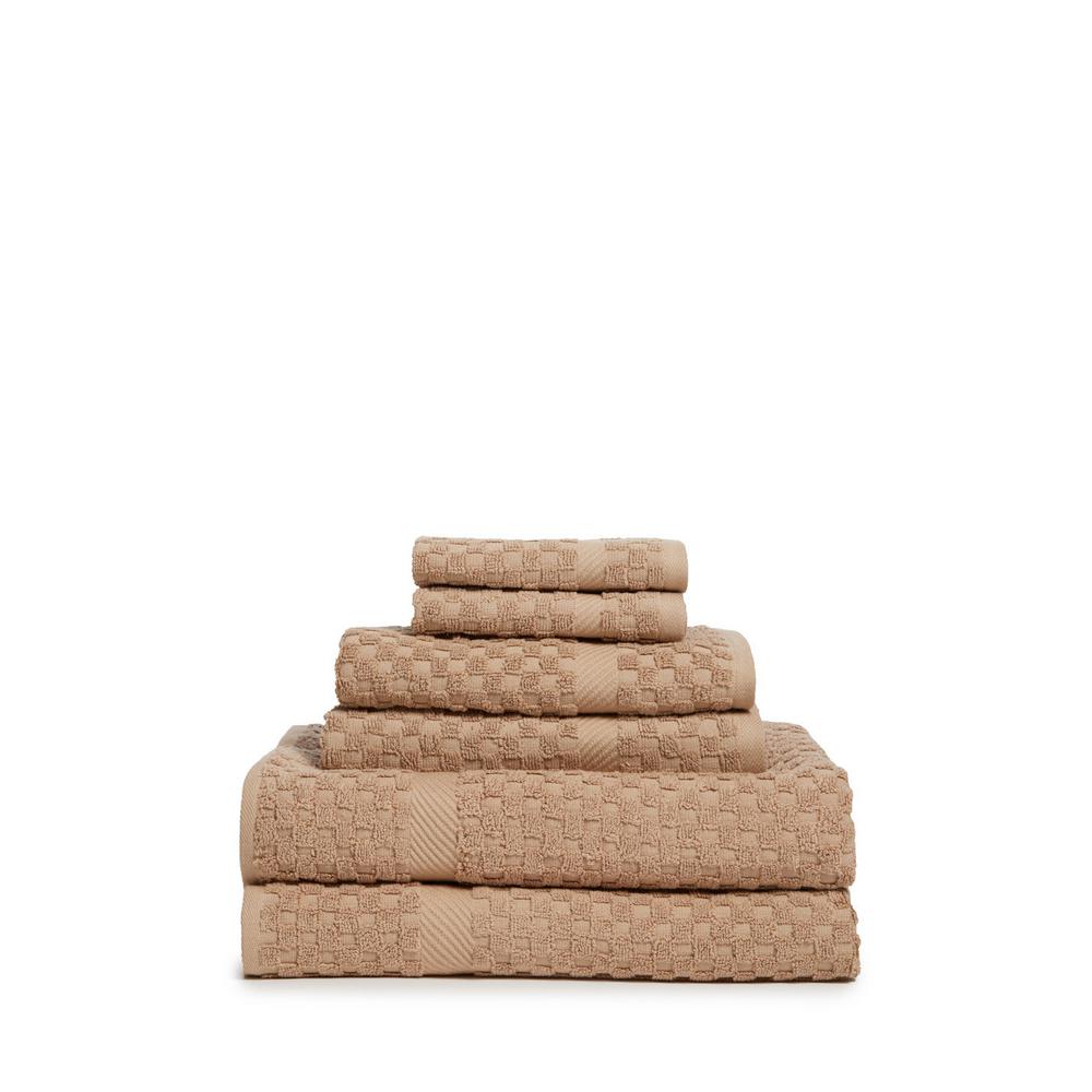 Lintex Waffle 6Piece 100 Cotton Bath Towel Set in Pacific 843310