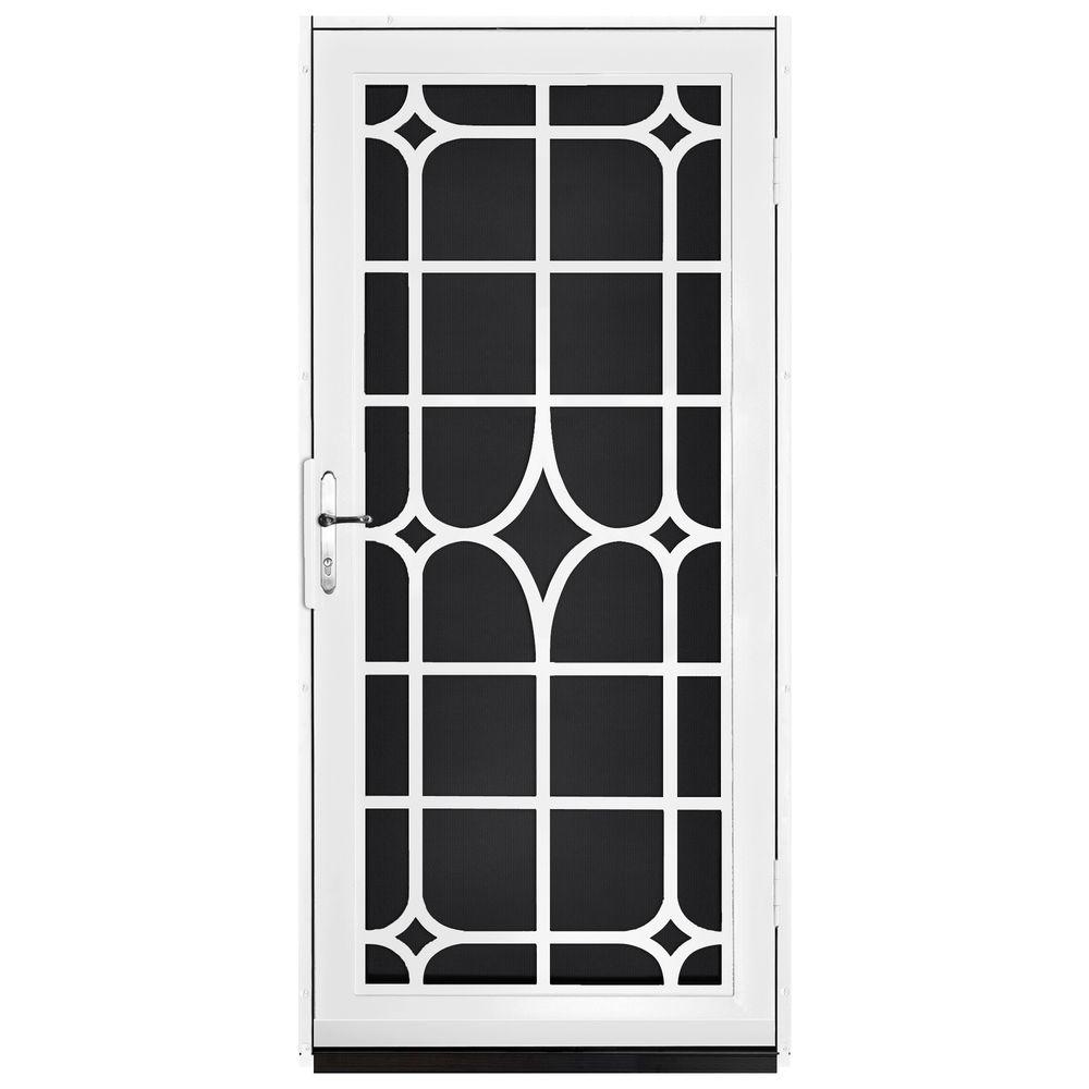 36 in. x 80 in. Lexington White Surface Mount Steel Security Door with