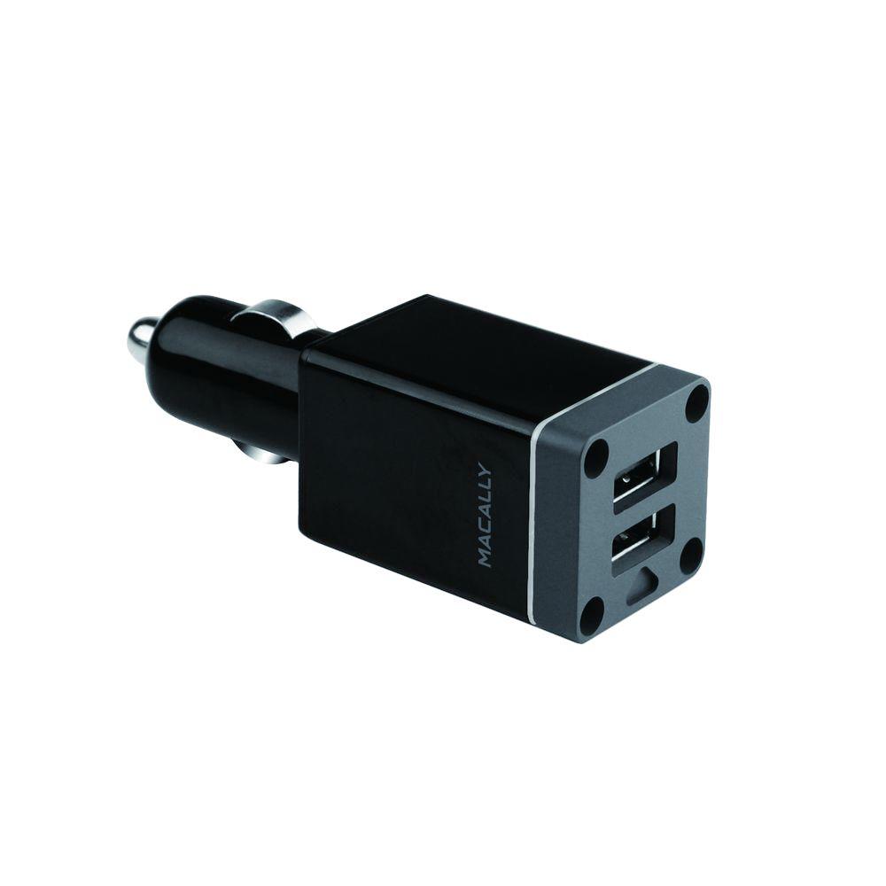Macally Dual USB Car Charger - Car power adapter - 20 Watt - 2.1 A - 2 output connectors (USB-A) - for Apple iPhone 14 iPad Air iPod & Samsung S23 Note Tab