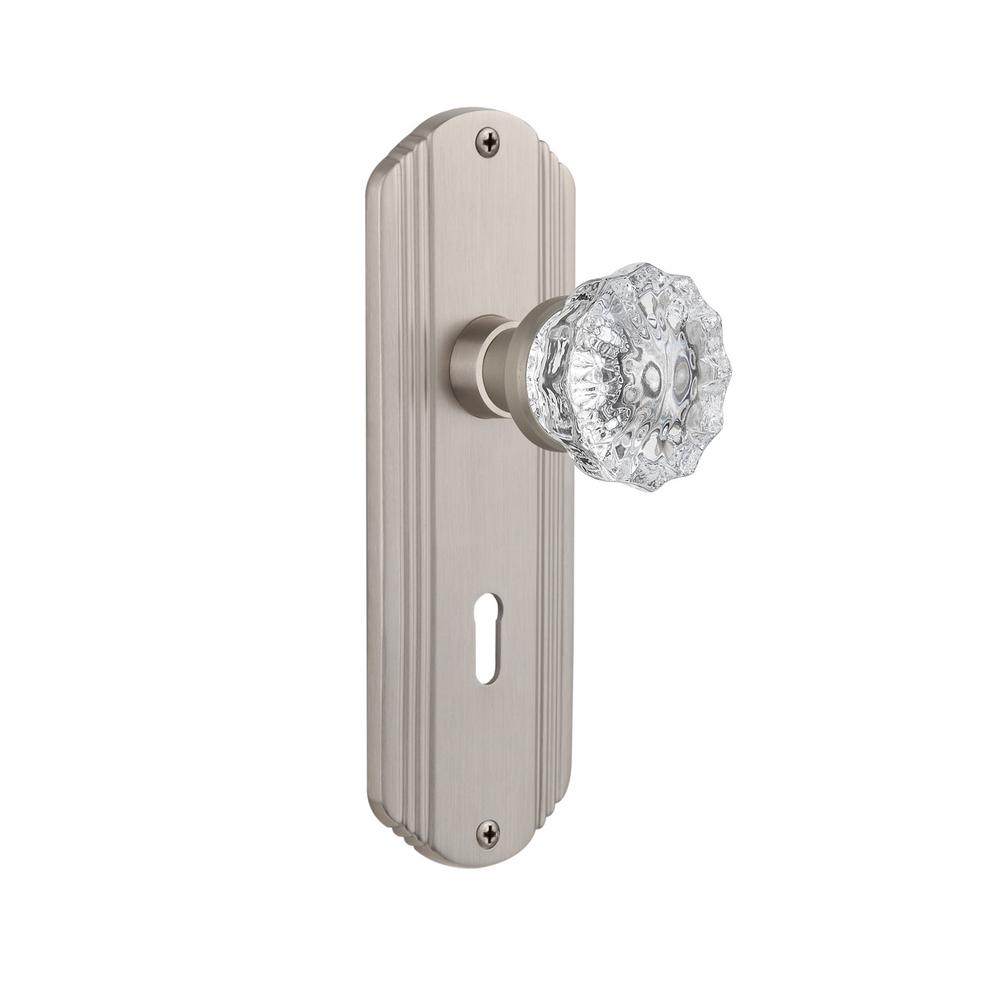 Nostalgic Warehouse Deco Plate Interior Mortise Crystal Glass Door