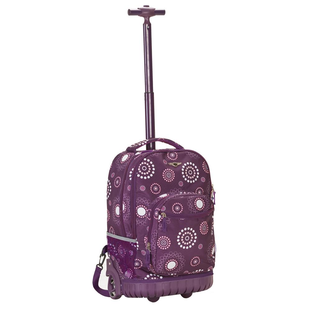 purple rolling backpack