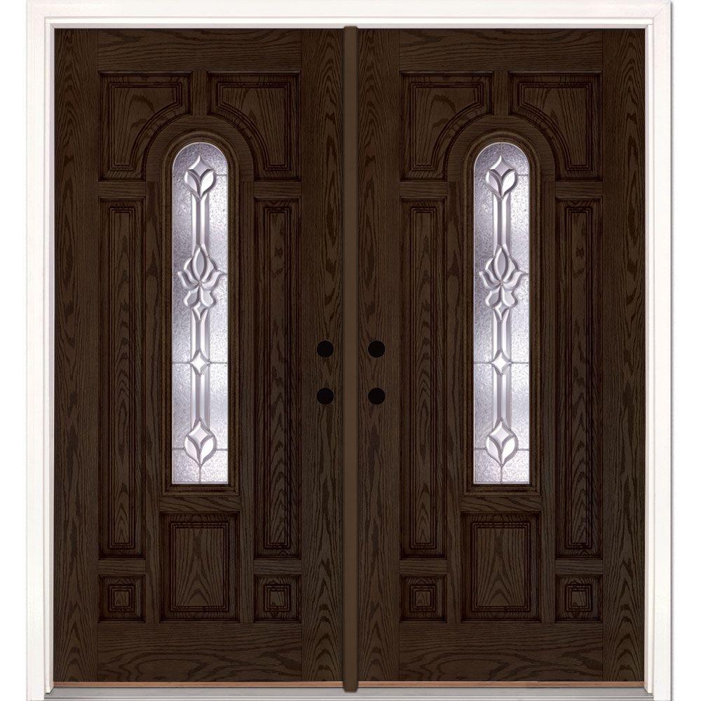 Front doors with stained glass