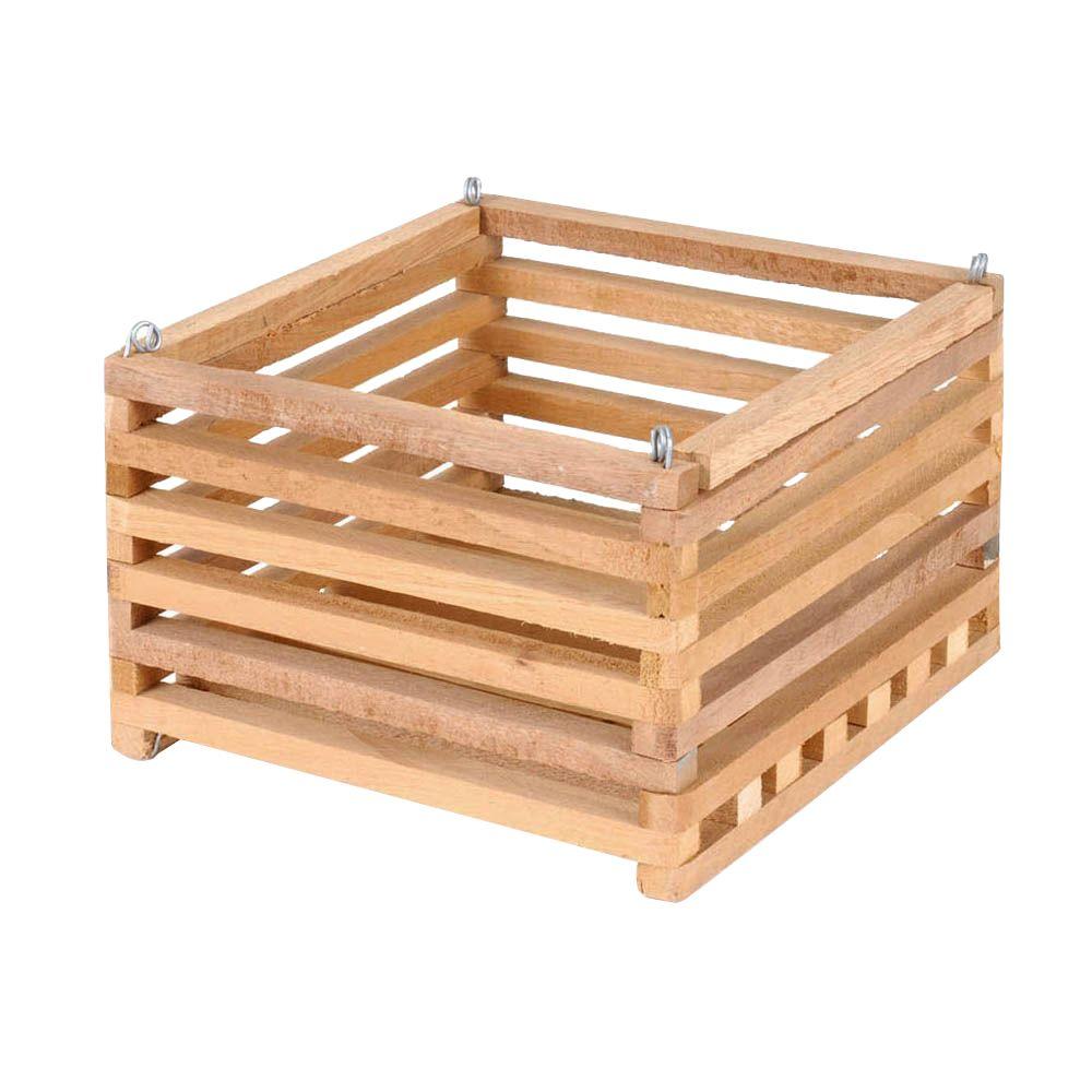 BetterGro 10 in. Square Wooden Basket52730 The Home Depot