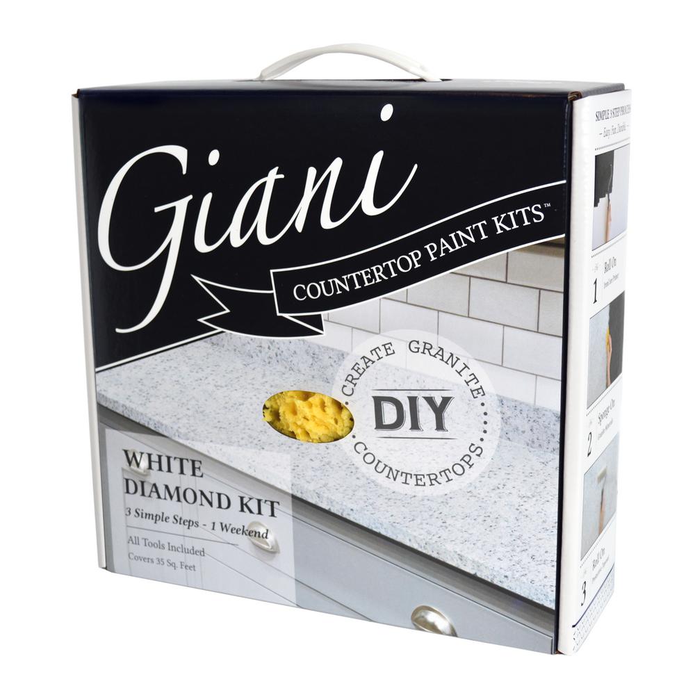 Giani White Diamond Countertop Paint Kit Fg Gi Wht Di The Home Depot