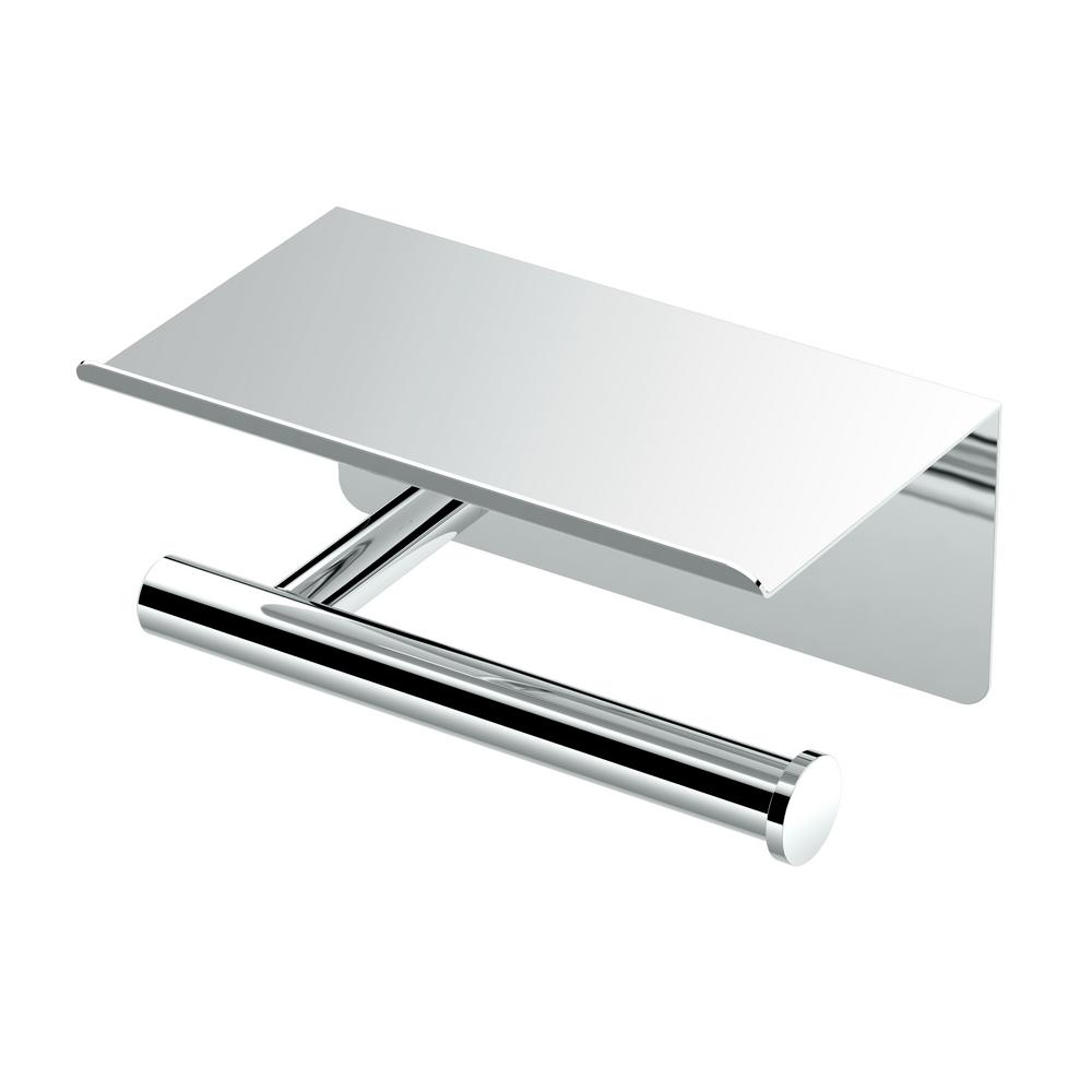 Gatco Latitude Ii Toilet Paper Holder With Mobile Shelf In Chrome