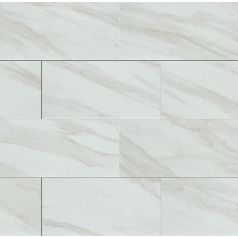 Home Decorators Collection Kolasus White 12 In X 24 In Polished Porcelain Floor And Wall Tile 16 Sq Ft Case Nhdkolwhi1224p The Home Depot