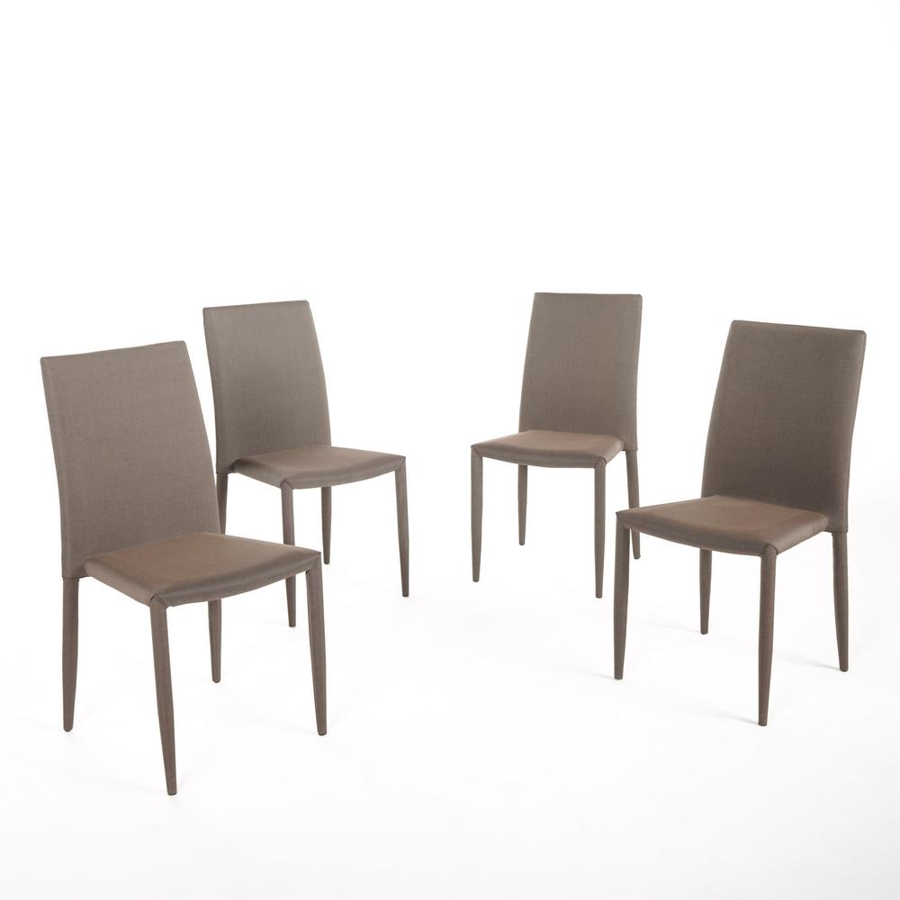 Le House Comstock Brown Fabric Tweed Stacking Chairs Set Of 4 Comstock Brown Fabric Tweed Stacking Chairs Set Of 4