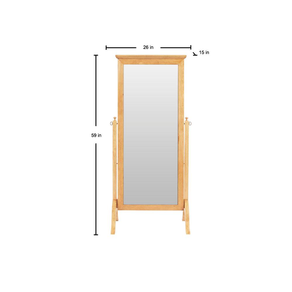 Stylewell Stylewell Honey Standing Mirror With Crown Molding 26
