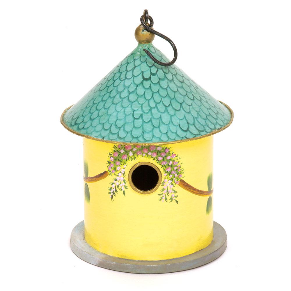 12" Iron Hand Painted Bastion Cottage Birdhouse - ACHLA Designs: Weather-Resistant Metal, No Assembly Required