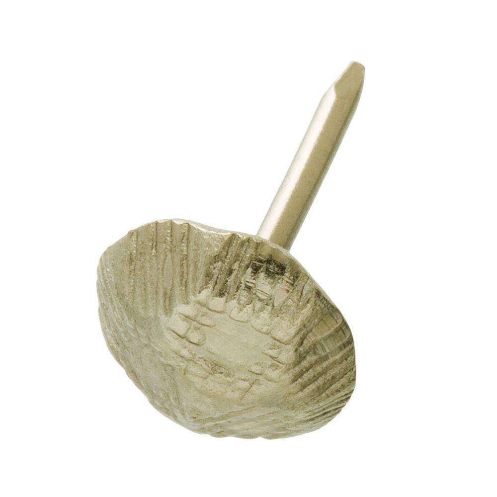 Everbilt 7/16 in. x 1/2 in. Antique Brass Hammered Upholstery Nail (20