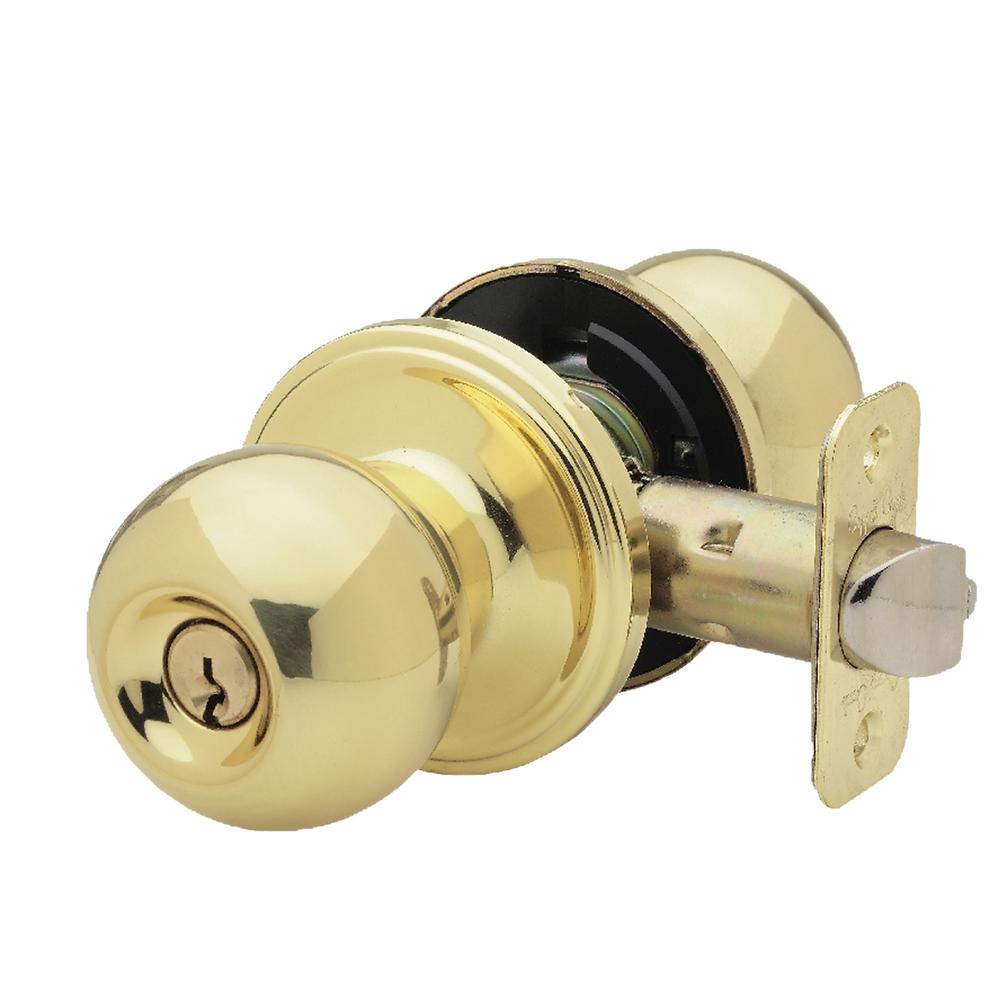 Baldwin Prestige Alcott Lifetime Polished Brass Entry Door Knob ...