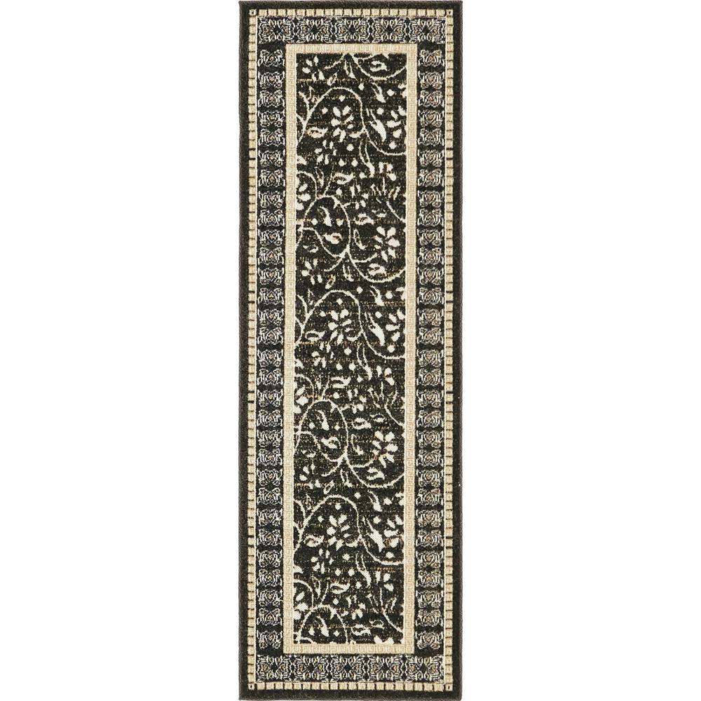 Unique Loom Indoor/Outdoor Atlanta Black 2' 0 x 6' 0 Runner Rug3140594 The Home Depot