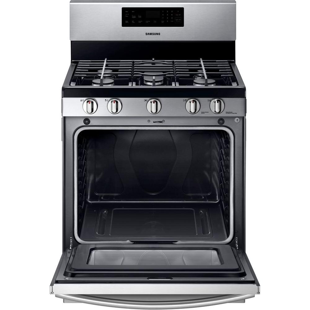 Samsung 30 in. 5.8 cu. ft. Gas Range with Self-Cleaning Oven and 5 ...
