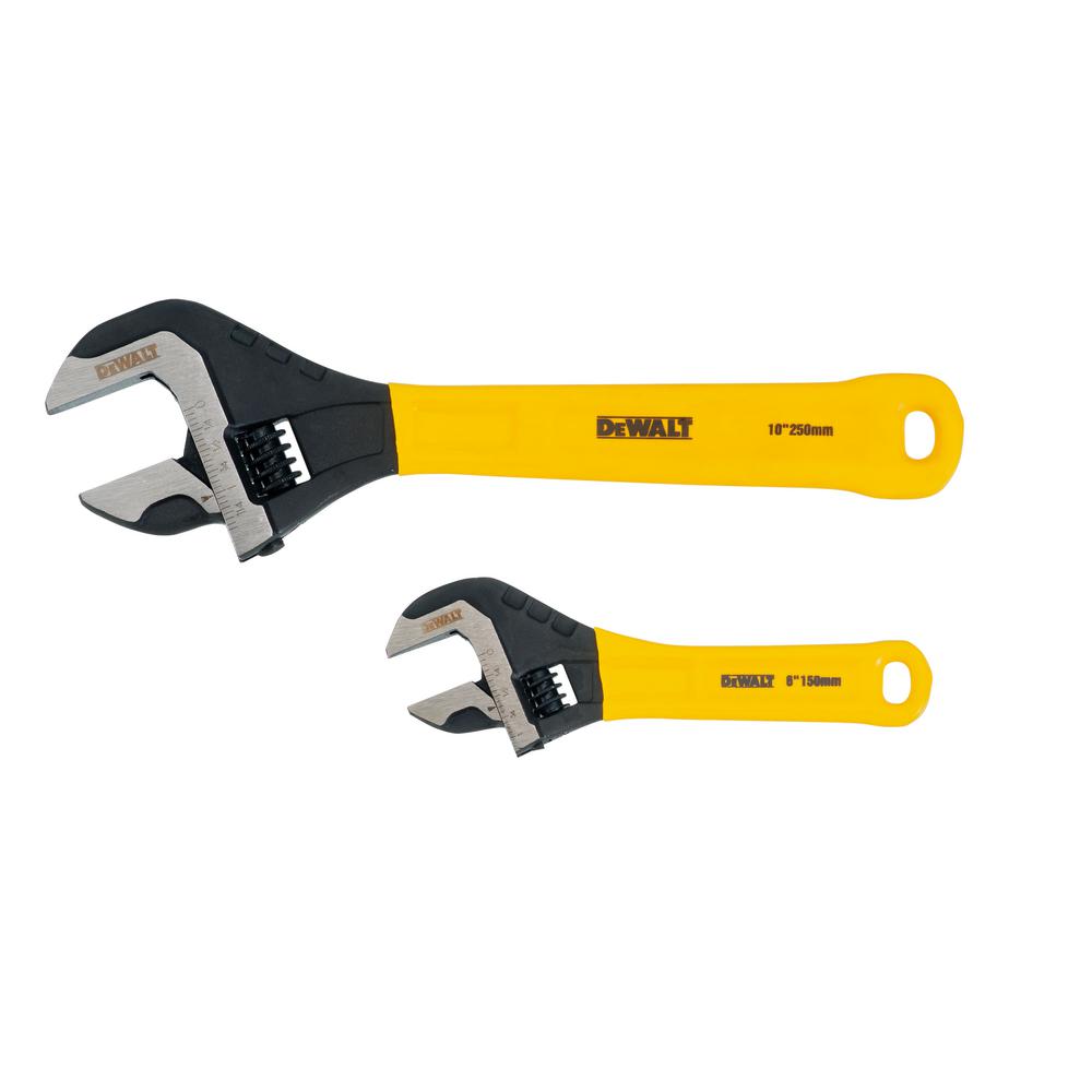 DEWALT Wrench Adjustable Set 2 Pack Grip Armor Coating Ratcheting