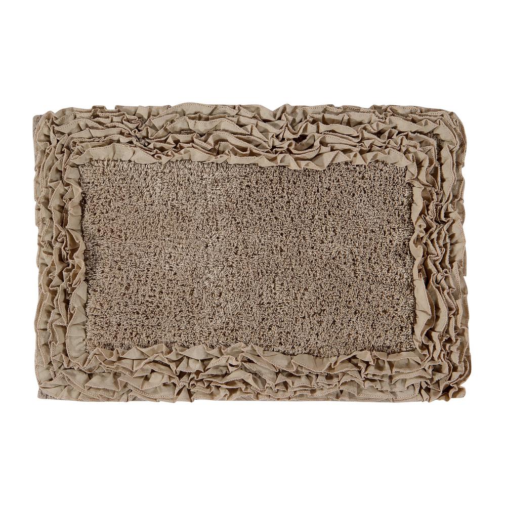 Better Trends Jaquard Bath Rug Beige 21 in. x 34 in. Cotton Bath Rug SS