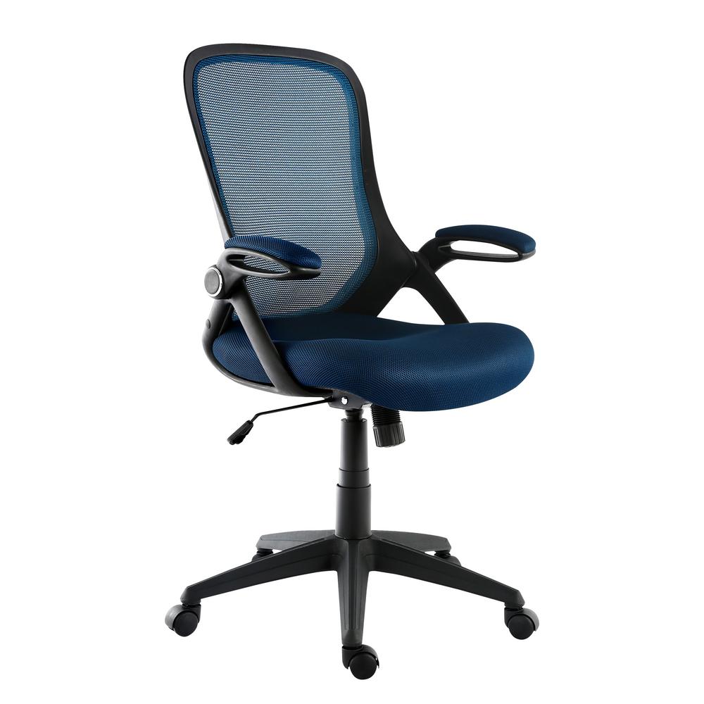 Poly and Bark Sadia Mesh Black and Blue Office Chair-HD-369-BLU - The