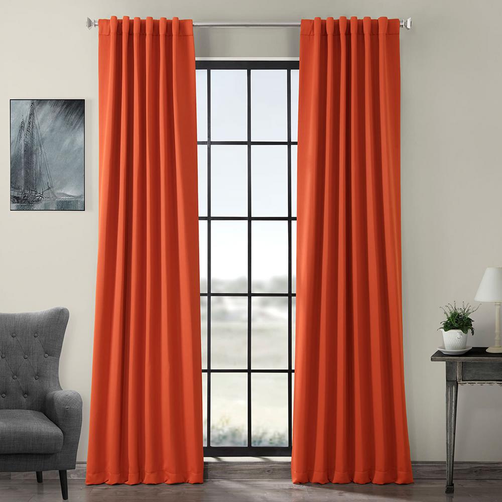 Exclusive Fabrics Furnishings Semi Opaque Blaze Orange Blackout