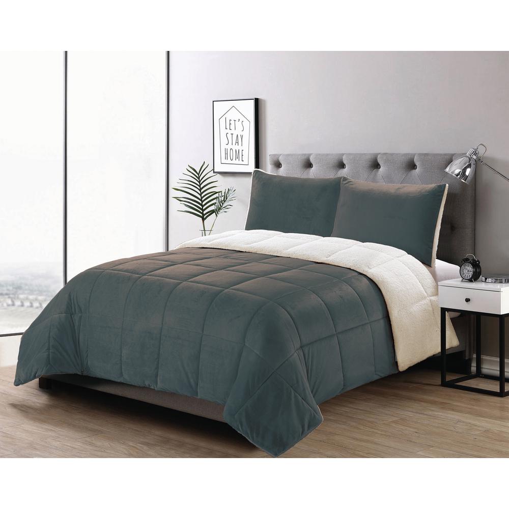 Jacqueline 5Piece Pinch Pleat Light Gray Twin Comforter Set