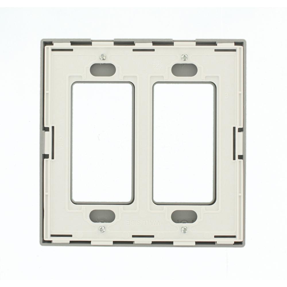 Inc joug Screwless Blanc plaque unique Varilight 2-Gang Powergrid plaque