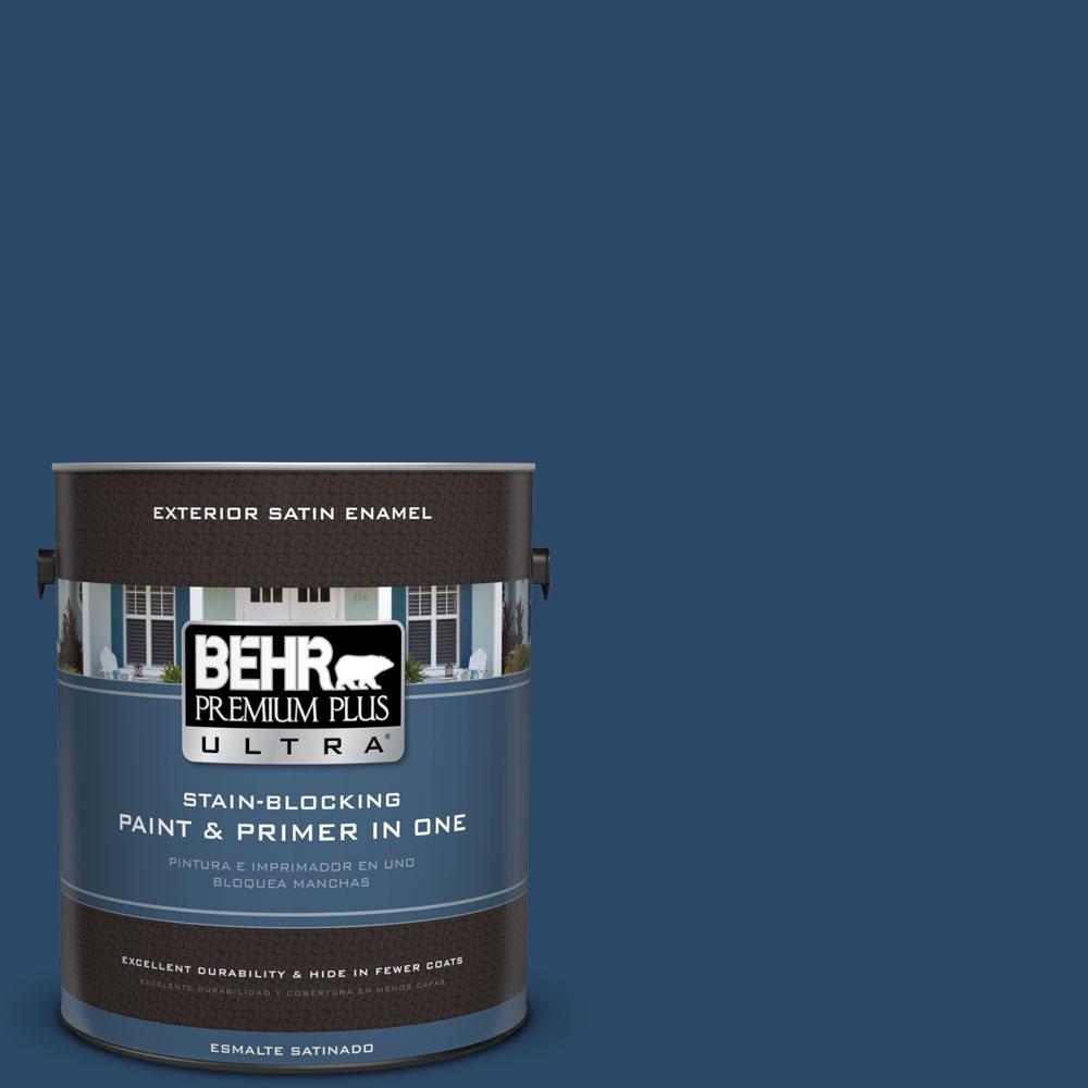 BEHR Premium Plus Ultra 1-gal. #580D-7 Deep Royal Satin Enamel Exterior ...