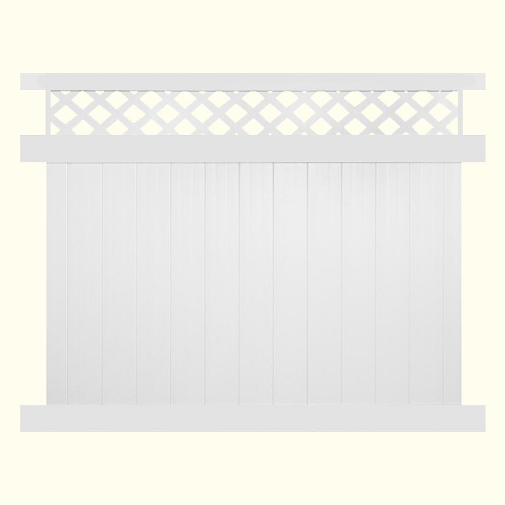 Weatherables Pembroke 6 Ft H X 6 Ft W White Vinyl Privacy Fence Panel Kit Pwpr T G11 3 6x6 The Home Depot