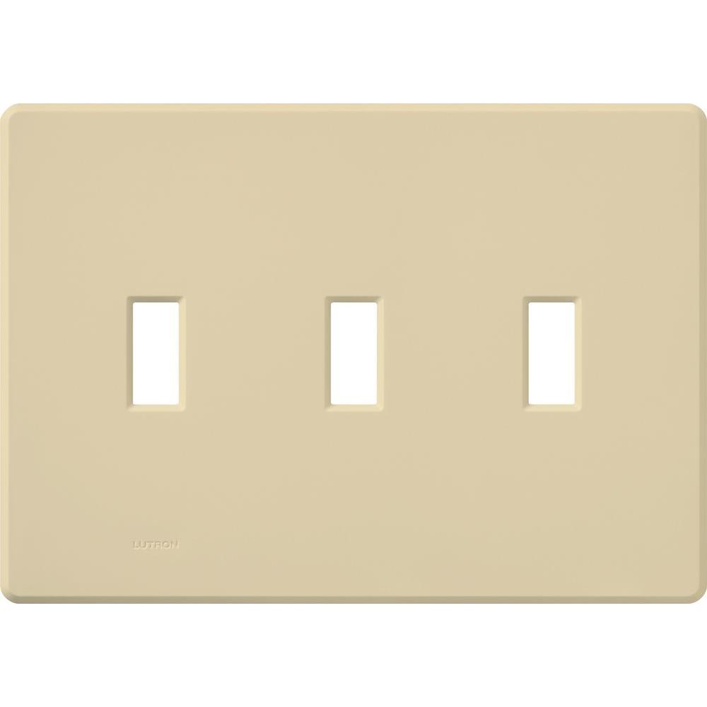 Lutron Fassada 3 Gang Wallplate for ToggleStyle Dimmers and Switches, IvoryFG3IV The Home