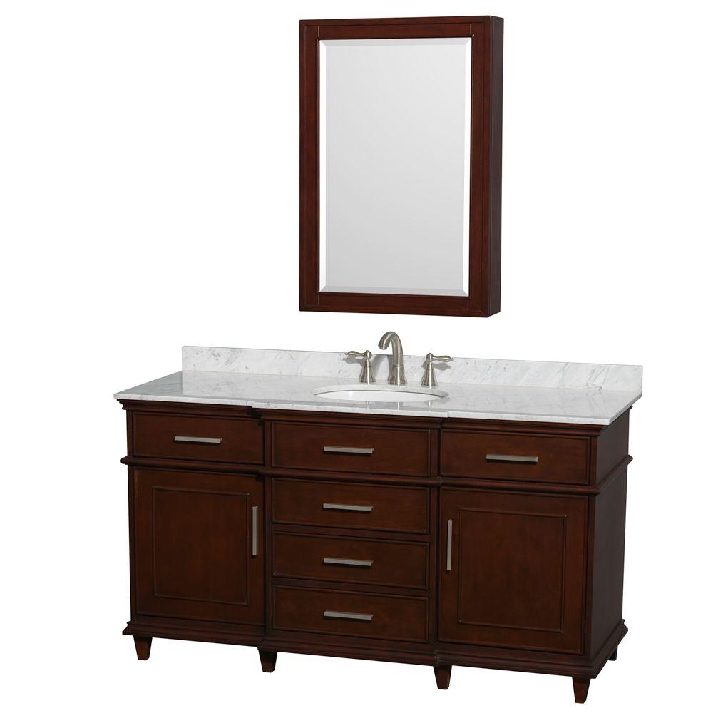 Wyndham Collection Berkeley 60 In Vanity In Dark Chestnut With