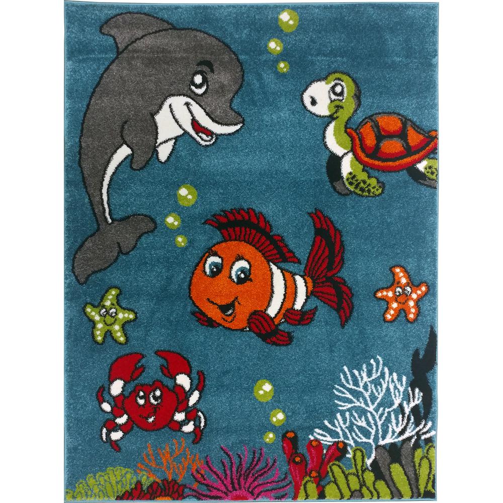 Multi Color Kids Children And Bedroom Playroom Clown Fish Sea School Friends 5 Ft X 7 Area Rug