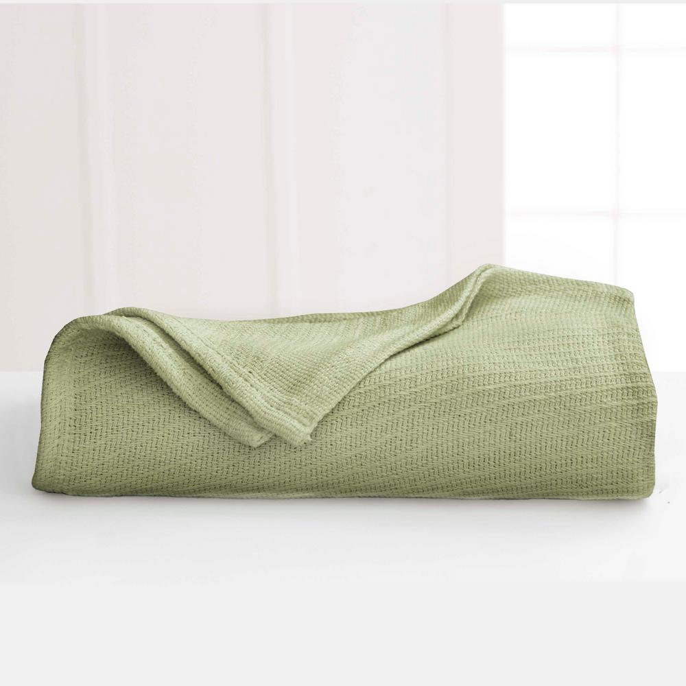 Vellux Cotton Sage Cotton King Blanket-026705002163 - The ...