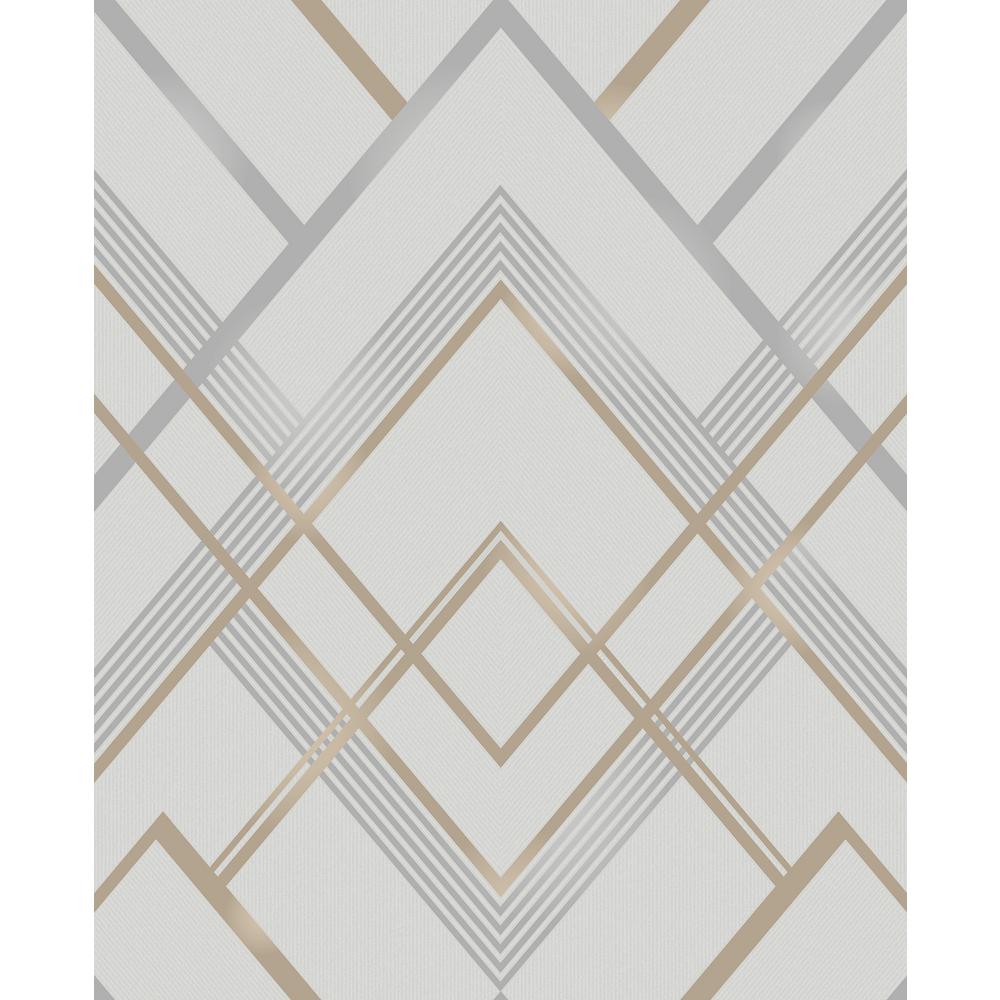 Advantage Adaline Light Grey Geometric Wallpaper Sample 283442340SAM