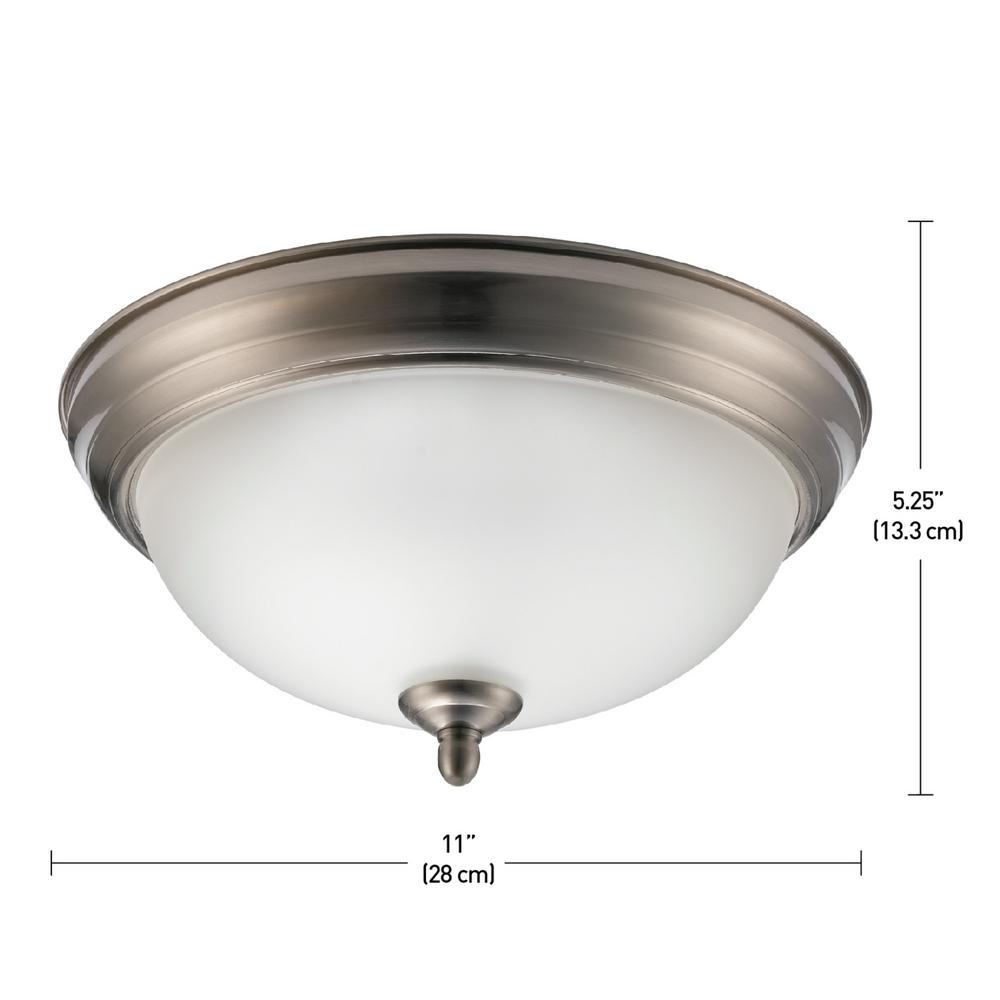 Globe Electric Aline 11 In Brushed Steel Flush Mount Light Fixture