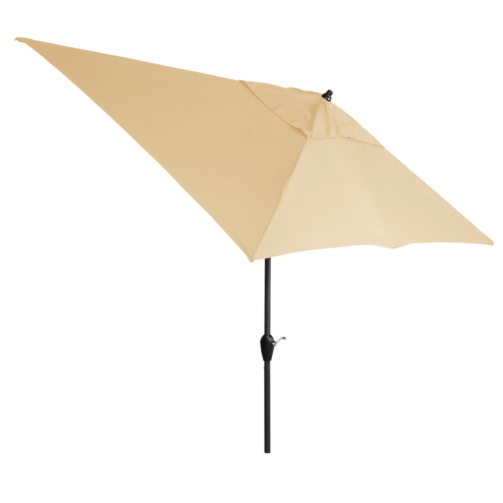 Unbranded 10 Ft X 6 Ft Aluminum Market Patio Umbrella In Sunbrella Canvas Antique Beige With Push Button Tilt 9106 01574700 The Home Depot