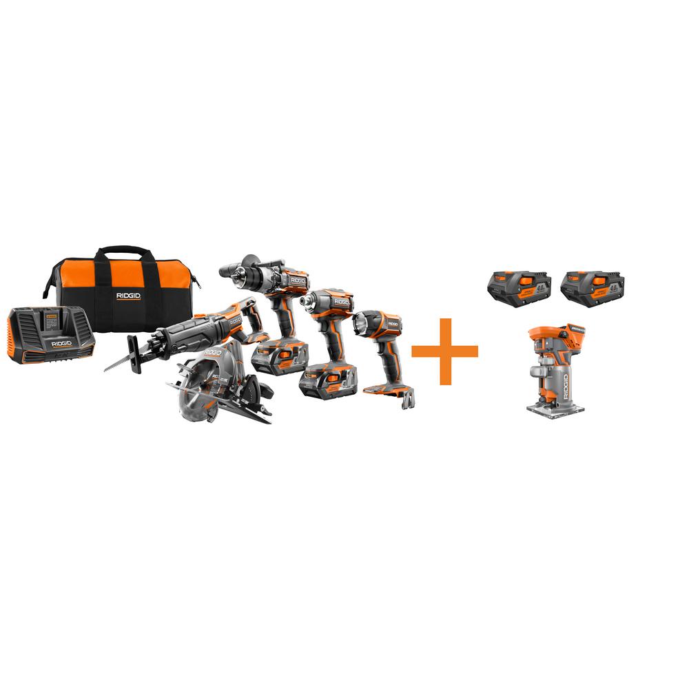 Ridgid 18-Volt GEN5X Cordless Lithium-Ion Combo Kit (6-Tool) with (4) 4.0Ah... by RIDGID