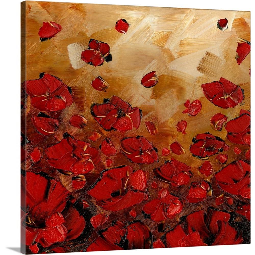 Greatbigcanvas Red Poppy Flowers By Susanna Shaposhnikova Canvas Wall Art 24 36x36 The Home Depot