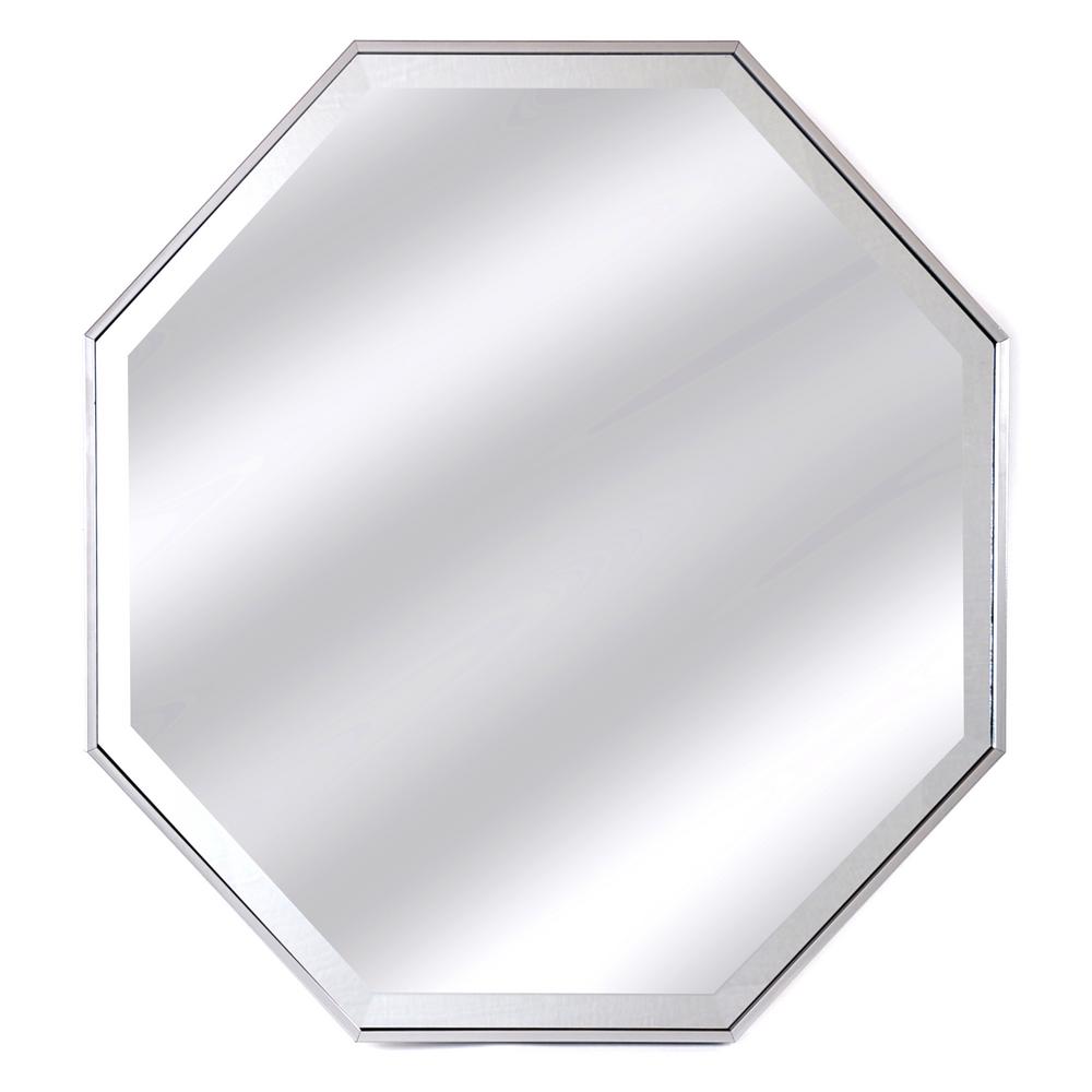 Silver Framed Octagon Beveled Mirror