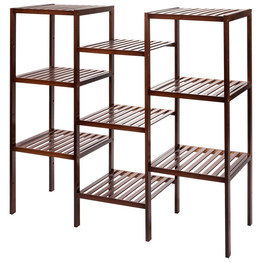 Wood Brown Plant Stand Stands Planters The Home Depot Plant Stand Stands Planters