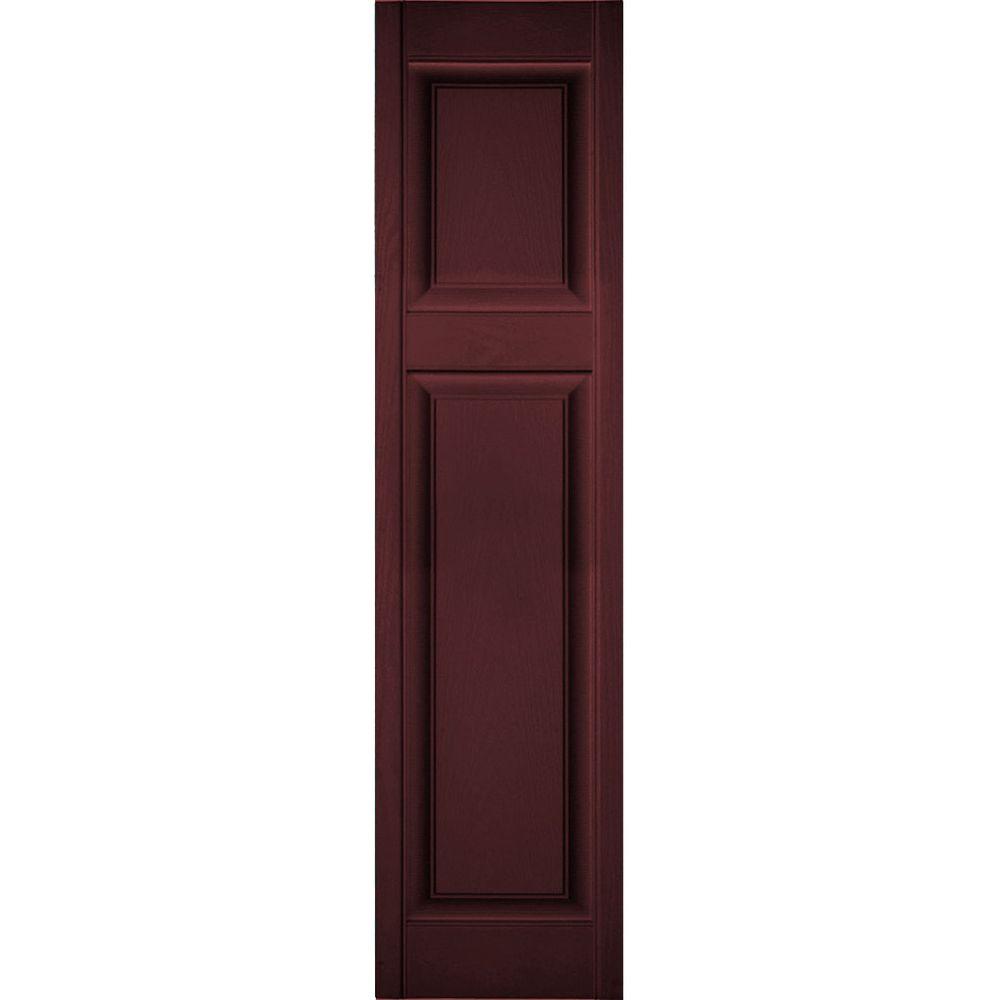 Ekena Millwork 12 In X 81 In Lifetime Vinyl Custom Offset Raised Panel Shutters Pair Bordeaux Lp3c12x08100bd The Home Depot
