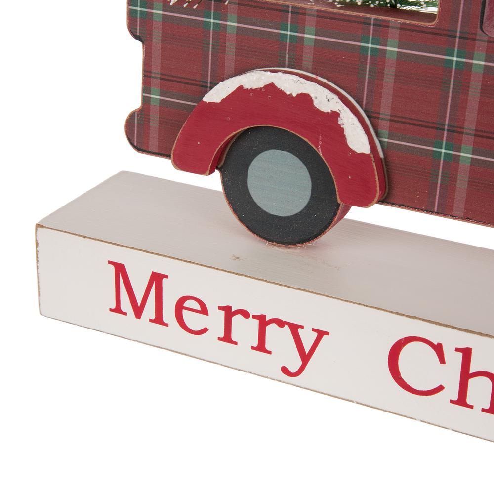 Glitzhome 12 81 In L Multi Color Wooden Metal Red Truck Table