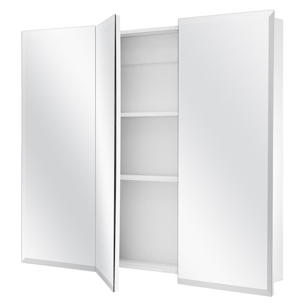 Glacier Bay 36 3 8 In W X 30 3 16 In H Frameless Surface Mount Tri   Glacier Bay Medicine Cabinets With Mirrors 45401 4f 1000 