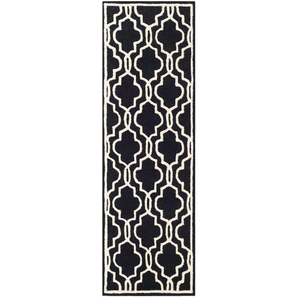 Safavieh Cambridge Black/Ivory 3 ft. x 12 ft. Runner RugCAM131E212