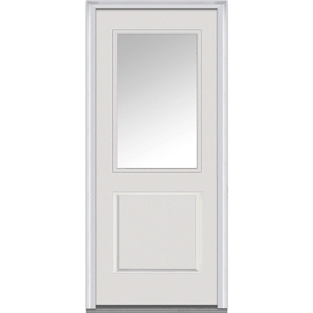 2 Lite Fiberglass Doors Front The Home Depot 36 In X 80 Left Hand Inswing 1 2 Lite