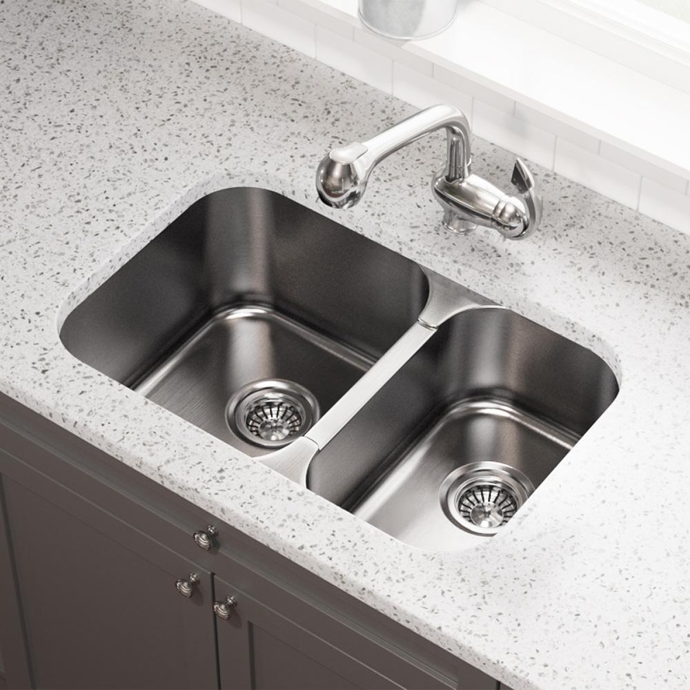 Mr Direct Undermount Stainless Steel 28 In Double Bowl Kitchen Sink 530l The Home Depot