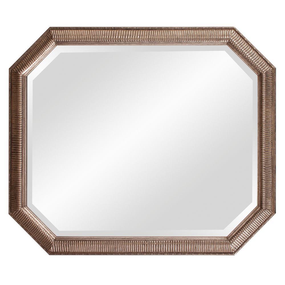 36 In X 30 Antique Silver Octagonal Framed Mirror 92091 The Antique Silver Octagonal Framed Mirror