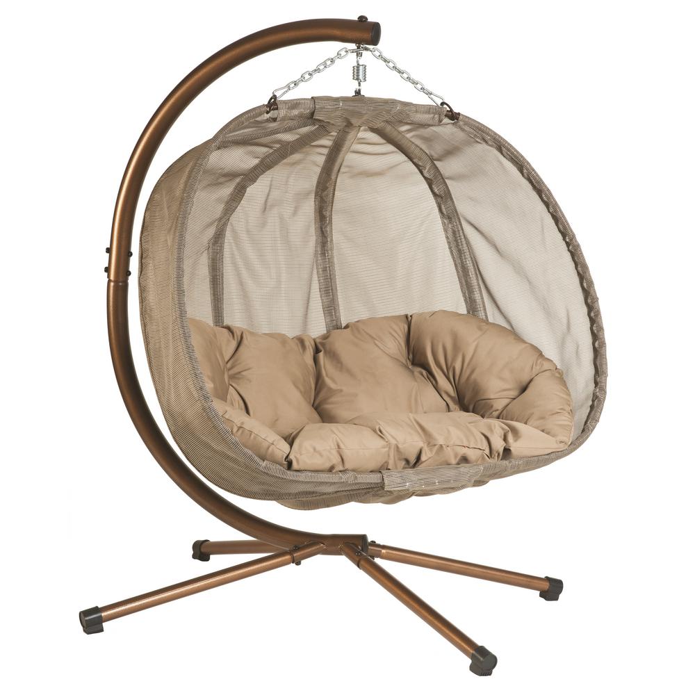 Textilene Hanging Pumpkin Chair - Brown - Flowerhouse
