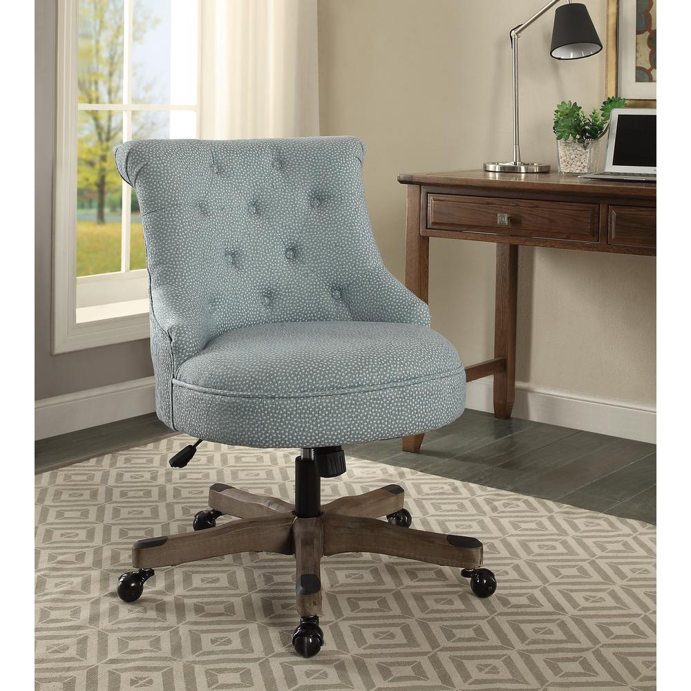 Linon Home Decor Sinclair Light Blue with White Polka Dots 